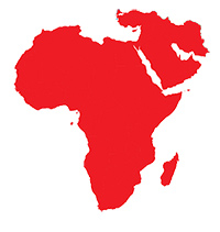 Map of Africa and Middle East