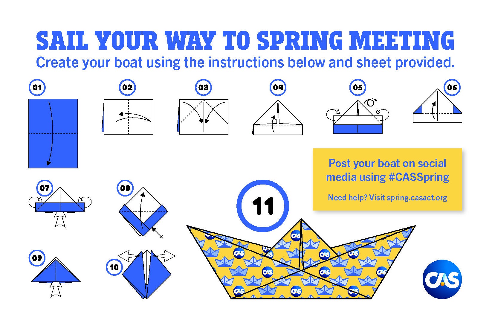 Spring Paper Boat Instructions