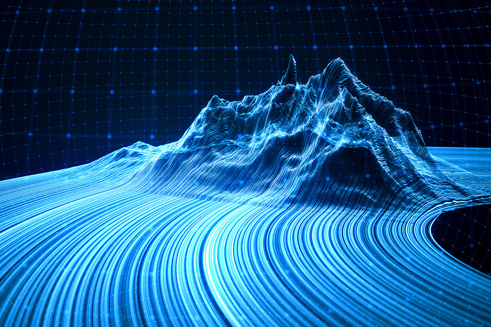 graphical blue mountain