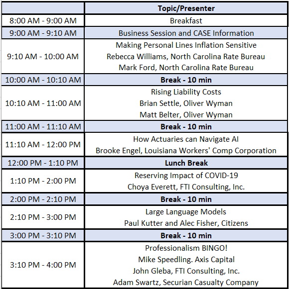 CASE Agenda