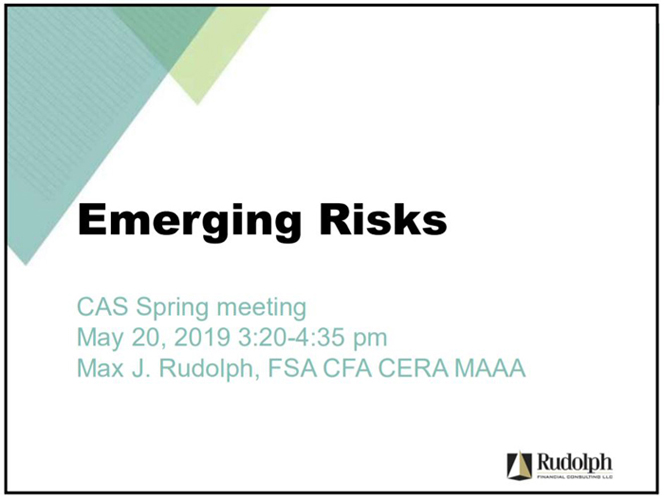 Emerging Risk Identification and Optimizing Resiliency Presentation