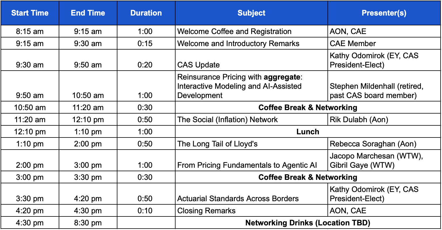 cae autumn 2026 agenda