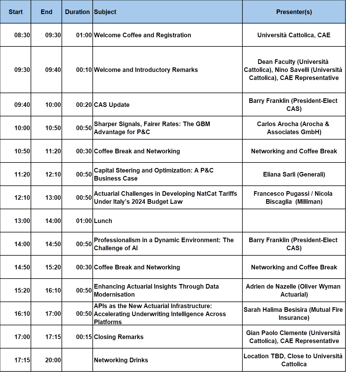 schedule