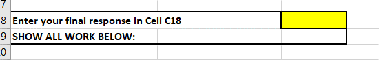 Image showing cell where answer should be entered