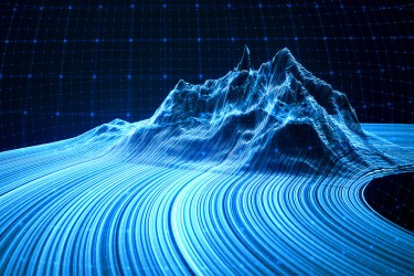 graphical blue mountain