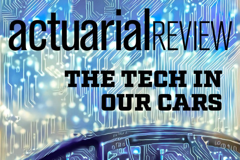 January-February 2024 Actuarial Review Cover: The Tech in Our Cars