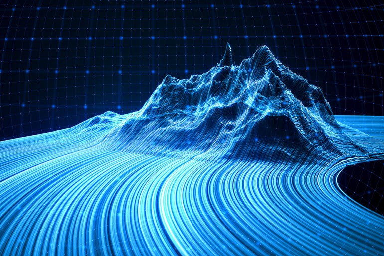 graphical blue mountain