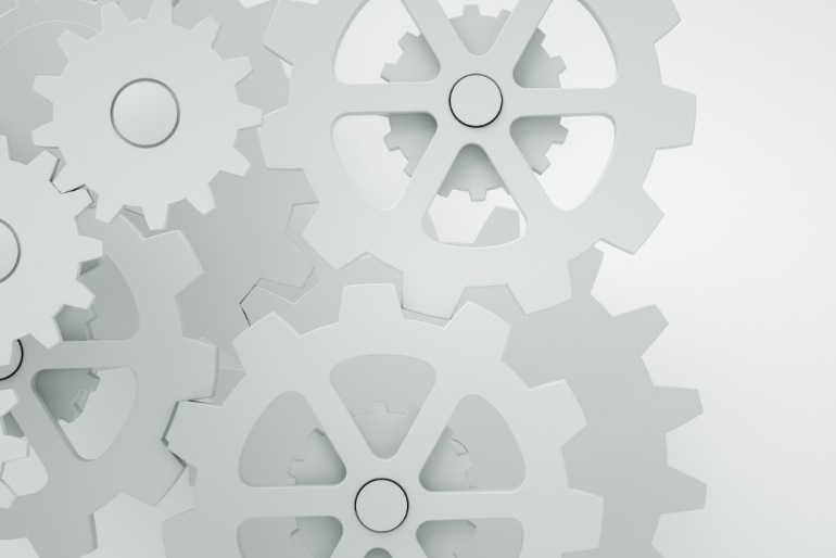 Spokes and Gears on grey background